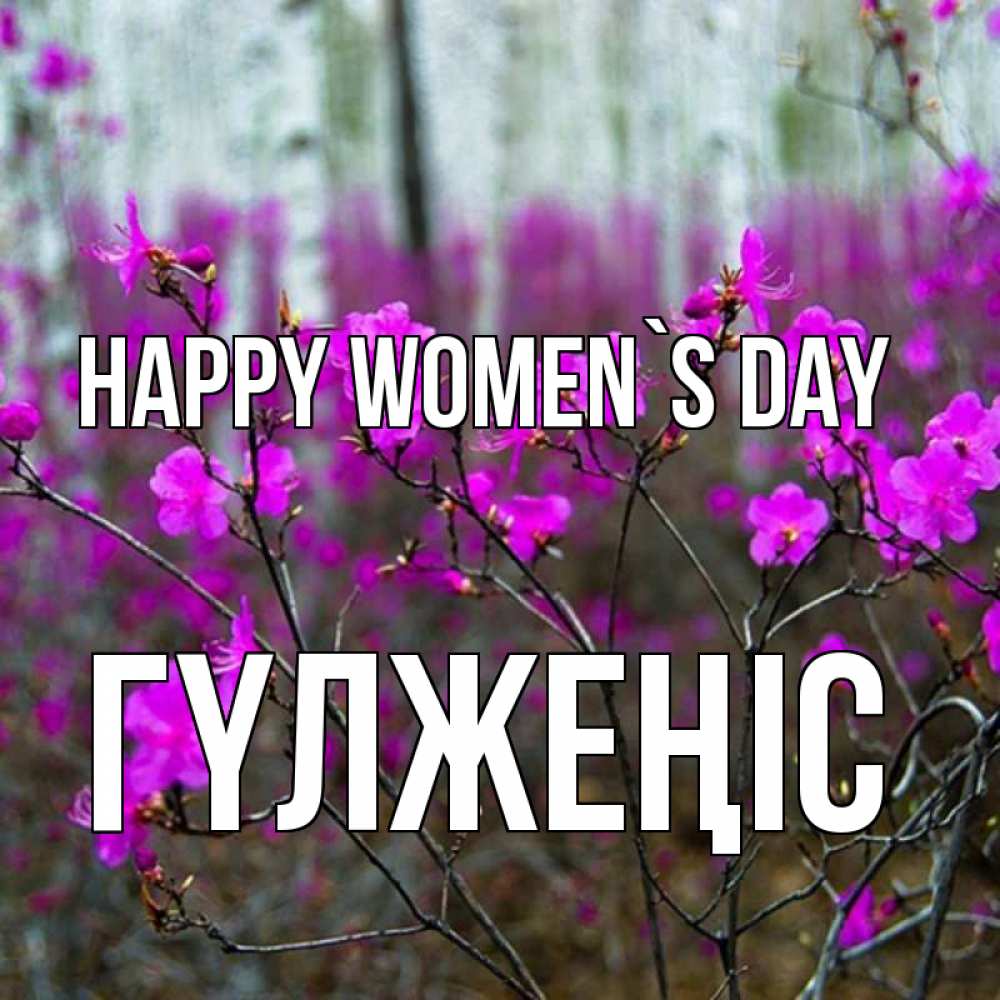 Greetings card с именем, ГҮЛЖЕҢІС happy women`s day дикие цветы Greetings with text for free download 